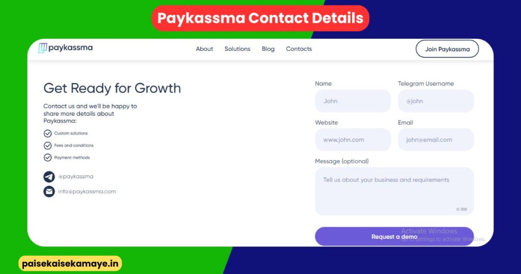 Paykassma Contact Details