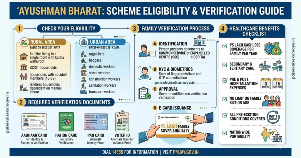 Ayushman Bharat Card Kaise Banaye 2026 - Eligibility Chart - Paisekaisekamaye.in