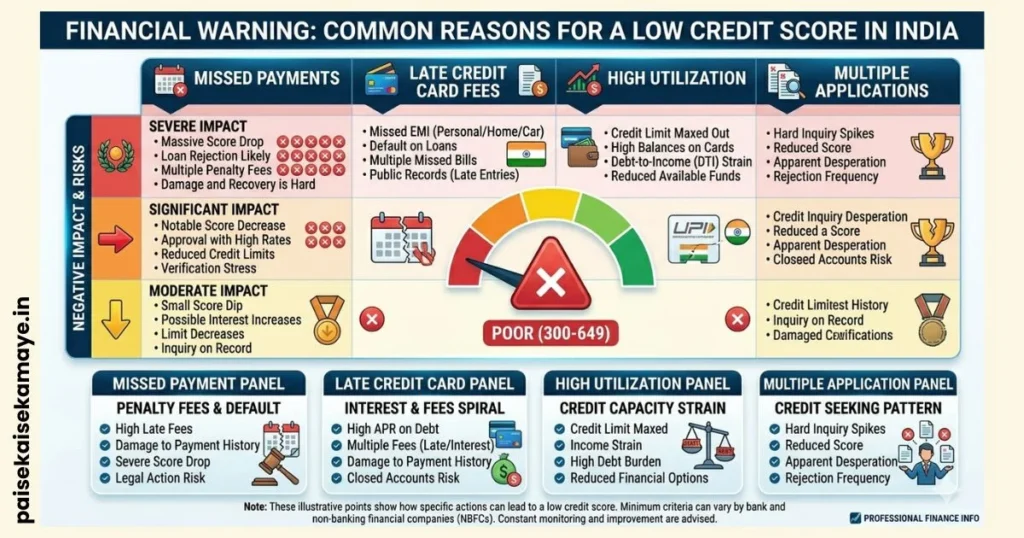 Credit Score Kya Hai - Reasons For Lower Credit Score - Paisekaisekamaye.in