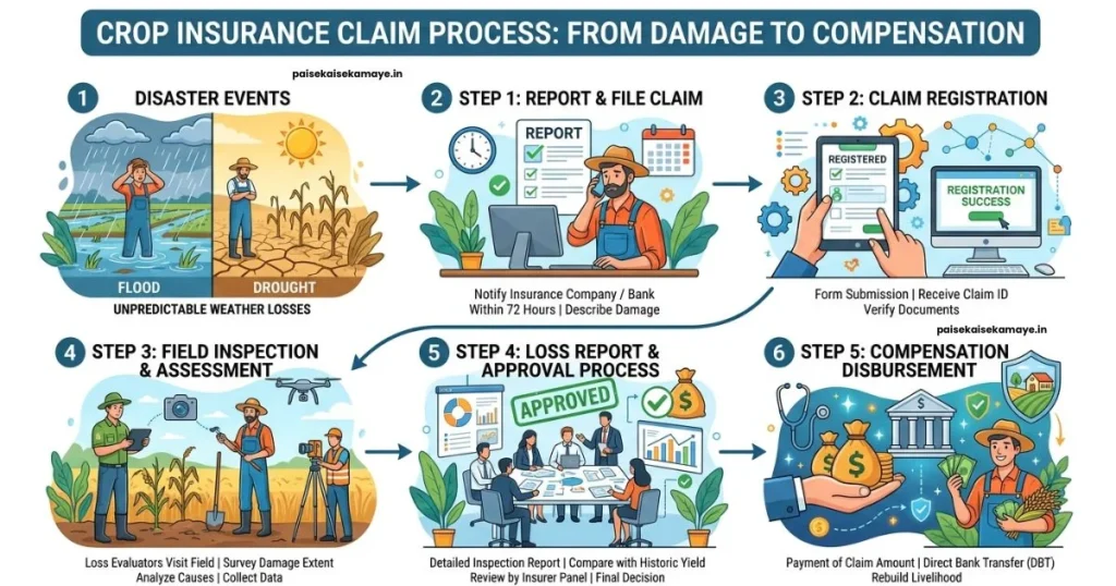 PM Fasal Bima Yojana - Claim Process - Paisekaisekamaye.in