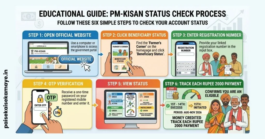 PM Kisan Status Kaise Check Kare 2026 - PM Kisan Status Check Steps - Paisekaisekamaye.in