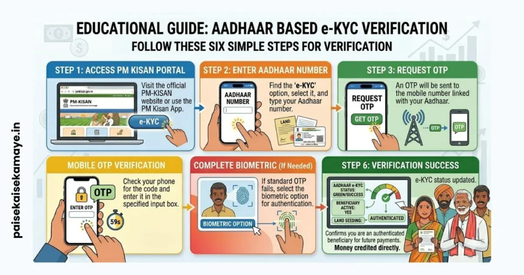 PM Kisan Status Kaise Check Kare 2026 - PM Kisan e-KYC Process - Paisekaisekamaye.in