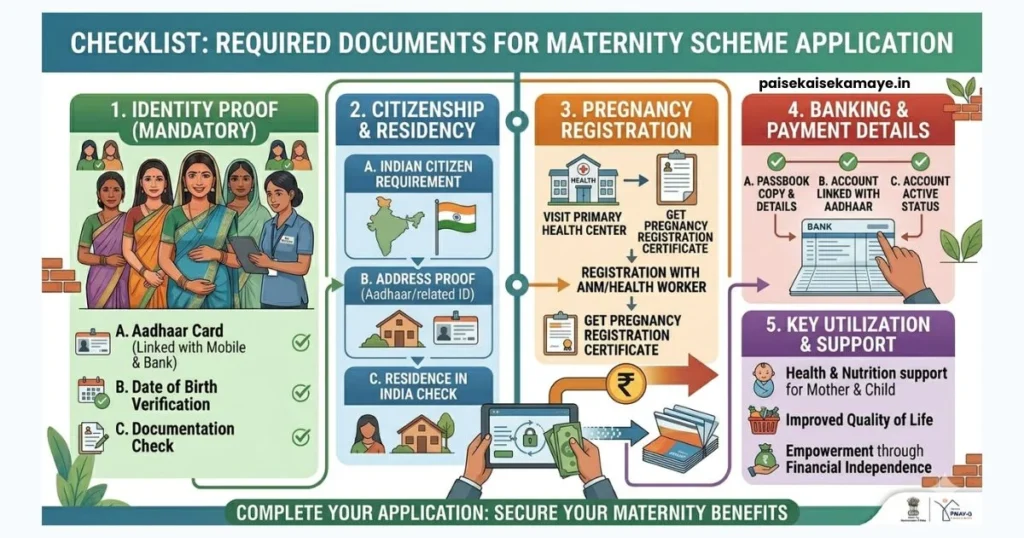 PM Matru Vandana Yojana 2026 - Required Documents Checklist - Paisekaisekamaye.in