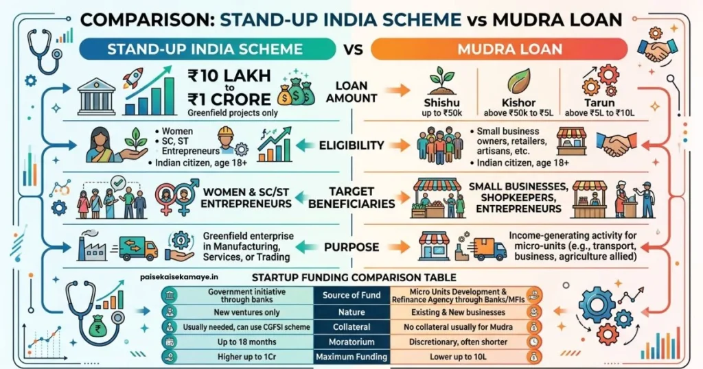 Stand-Up India Scheme - Stand-Up India vs Mudra Loan - Paisekaisekamaye.in