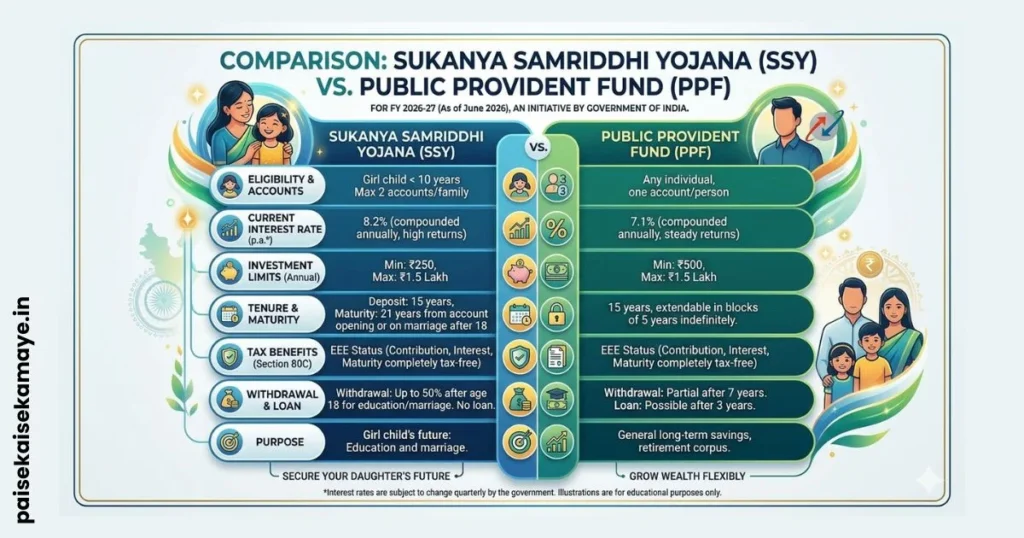 Sukanya Samriddhi Yojana VS Public Provident Fund