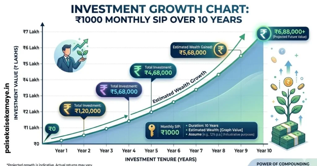 ₹1000 SIP Calculator - ₹1000 SIP Growth Chart - Paisekaisekamaye.in