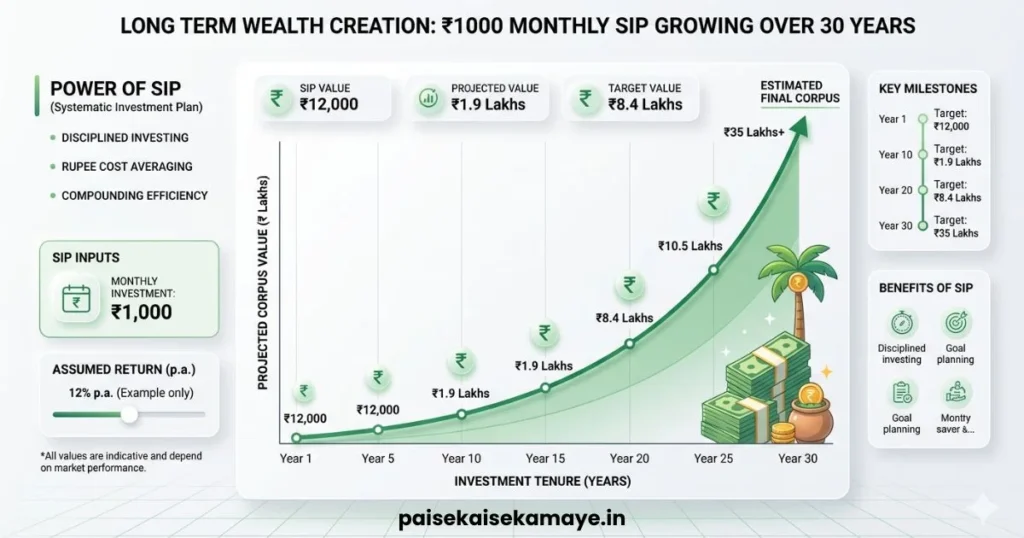 ₹1000 SIP Calculator - ₹1000 SIP Growth in 30 Years - Paisekaisekamaye.in