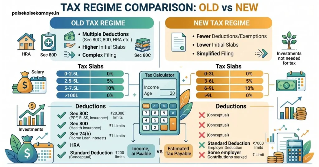 80C Ke Antargat Kya Kya Aata Hai - Old Tax Regime vs New Tax Regime - Paisekaisekamaye.in