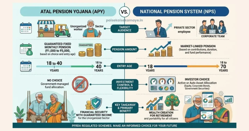 Atal Pension Yojana - APY vs NPS Comparison - Paisekaisekamaye.in