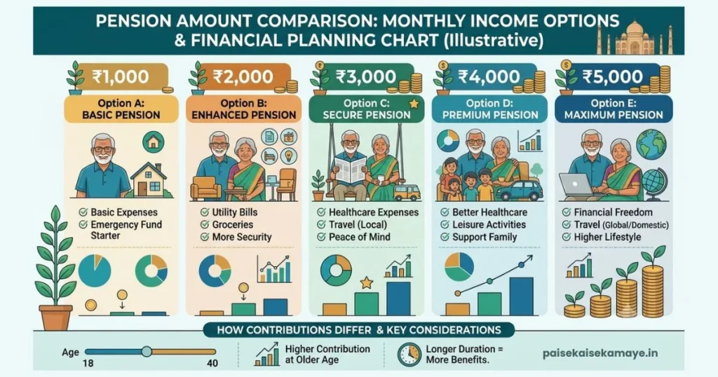 Atal Pension Yojana - Pension Amount Chart - Paisekaisekamaye.in