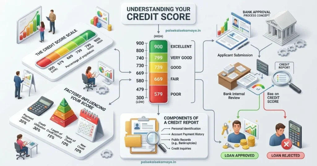 CIBIL Score kaise badhaye - Credit Score Range - Paisekaisekamaye.in