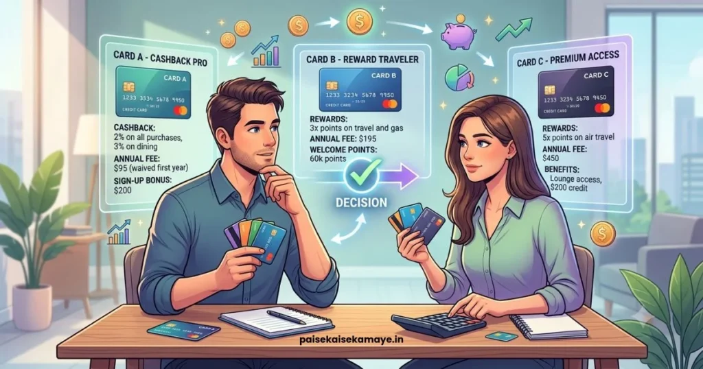 Credit Card ke fayade aur nuksan - Choosing the Right Credit Card - Paisekaisekamaye.in