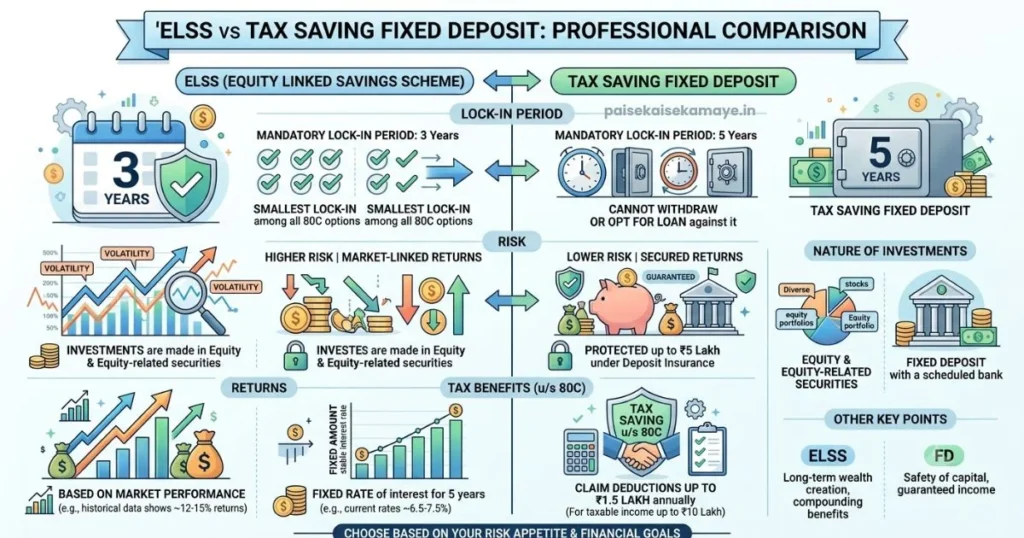 ELSS kya hai - ELSS vs Tax Saving FD - Paisekaisekamaye.in