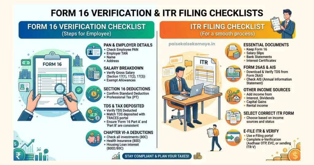 Form 16 kya hota hai - Form 16 Verification Checklists - Paisekaisekamaye.in