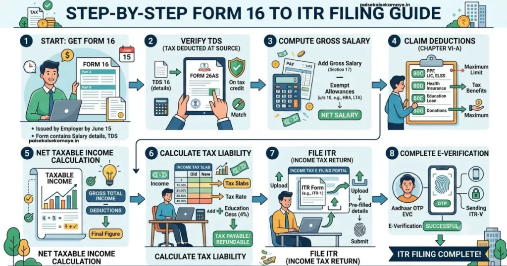 Form 16 kya hota hai - Form 16 se ITR kaise bhare - Paisekaisekamaye.in