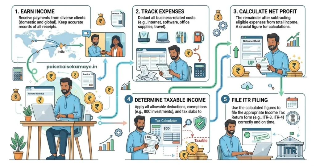 Freelancers Tax Guide - Income Tax Workflow - Paisekaisekamaye.in