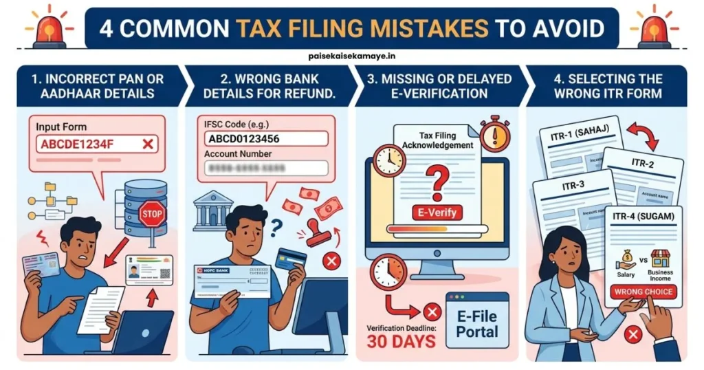 ITR Kaise Bhare - Common Mistakes - Paisekaisekamaye.in