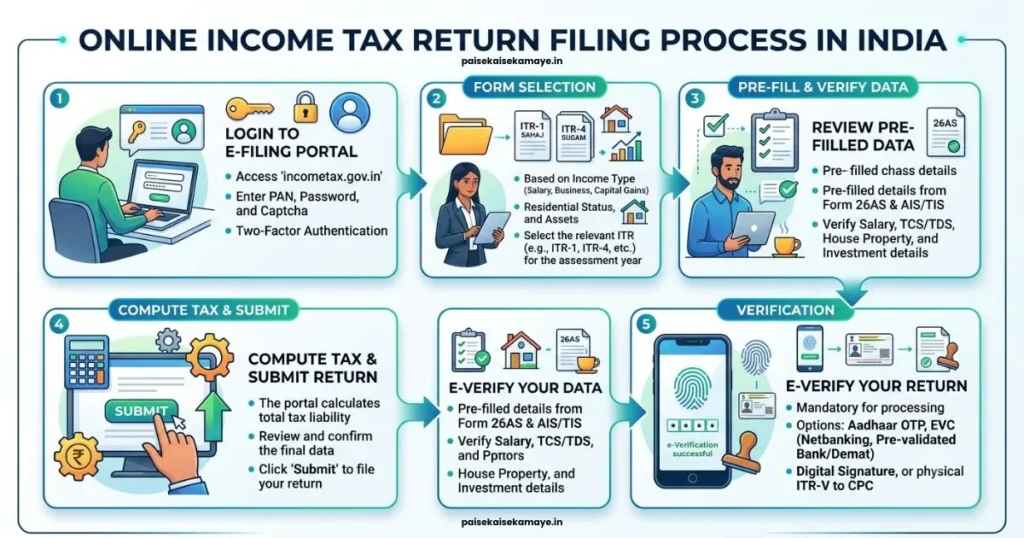 Income Tax Basics - ITR Filing Process - Paisekaisekamaye.in
