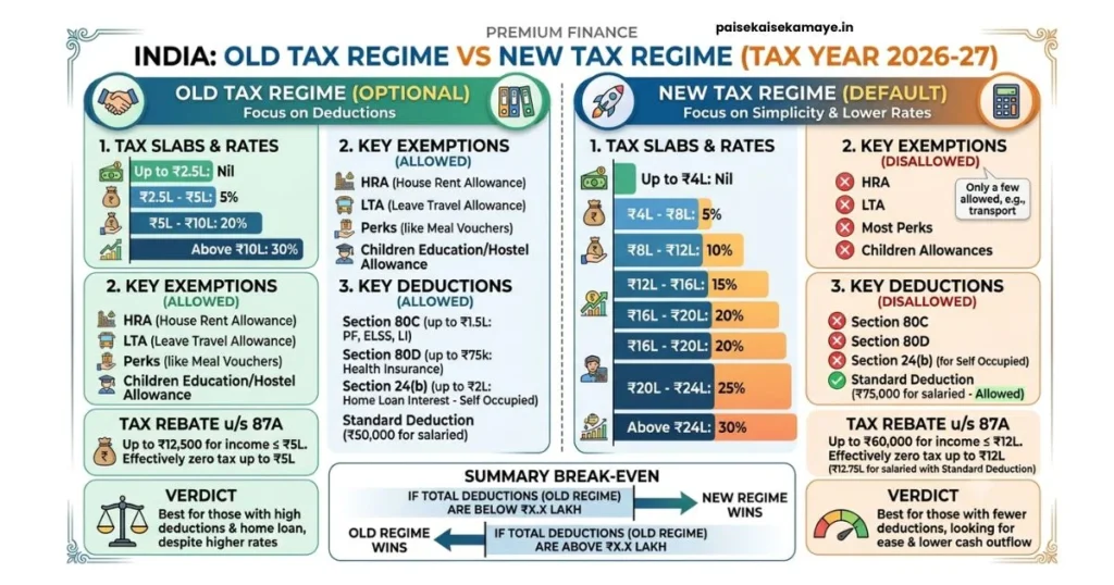 Income Tax Basics - Old vs New Tax Regime - Paisekaisekamaye.in