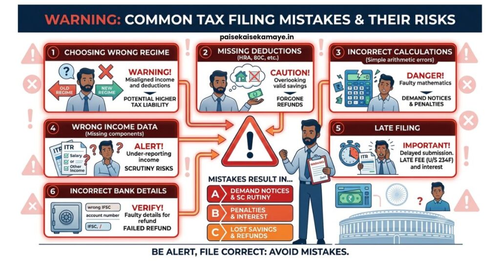 Old Tax Regime vs New Tax Regime - Common Mistakes - Paisekaisekamaye.in