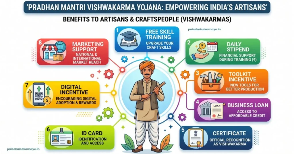 PM Vishwakarma Yojana - Benefits - Paisekaisekamaye.in