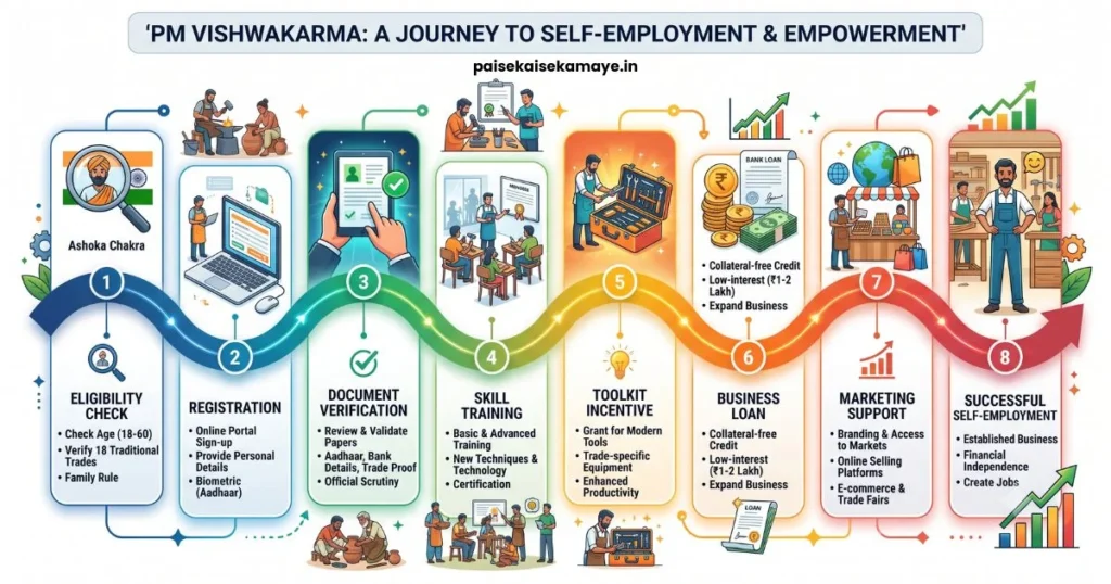 PM Vishwakarma Yojana - Complete Journey Roadmap - Paisekaisekamaye.in