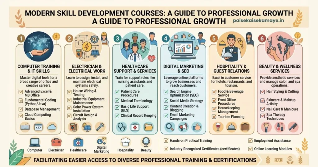 PMKVY Free Skill Training - Course List - Paisekaisekamaye.in