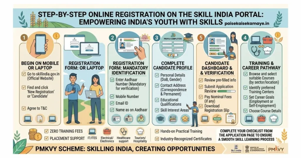 PMKVY Free Skill Training - Registration Process - Paisekaisekamaye.in