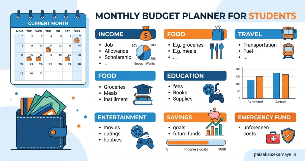 Pocket Money Manage Kaise Kare - Monthly Pocket Money Budget - Paisekaisekamaye.in