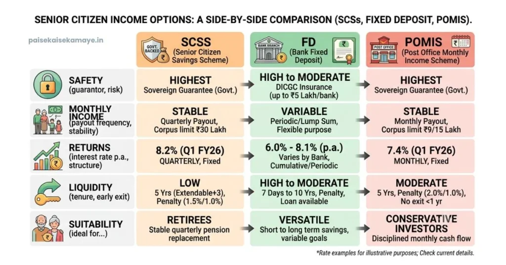 Post Office MIS Yojana - POMIS vs Fixed Deposit vs SCSS - Paisekaisekamaye.in