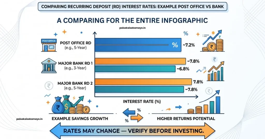 Post Office RD vs Bank RD - Interest Rate Comparison - Paisekaisekamaye.in