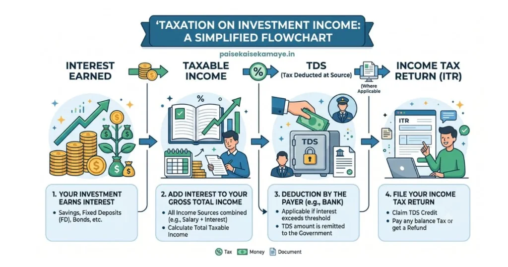 Post Office RD vs Bank RD - Tax Rules Flowchart - Paisekaisekamaye.in