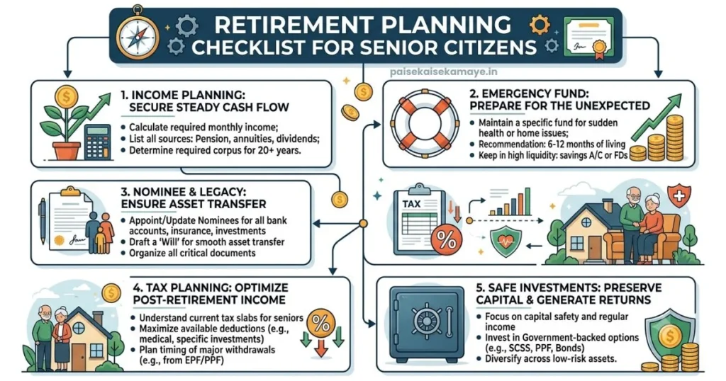 Senior Citizen Savings Scheme - Retirement Checklist - Paisekaisekamaye.in