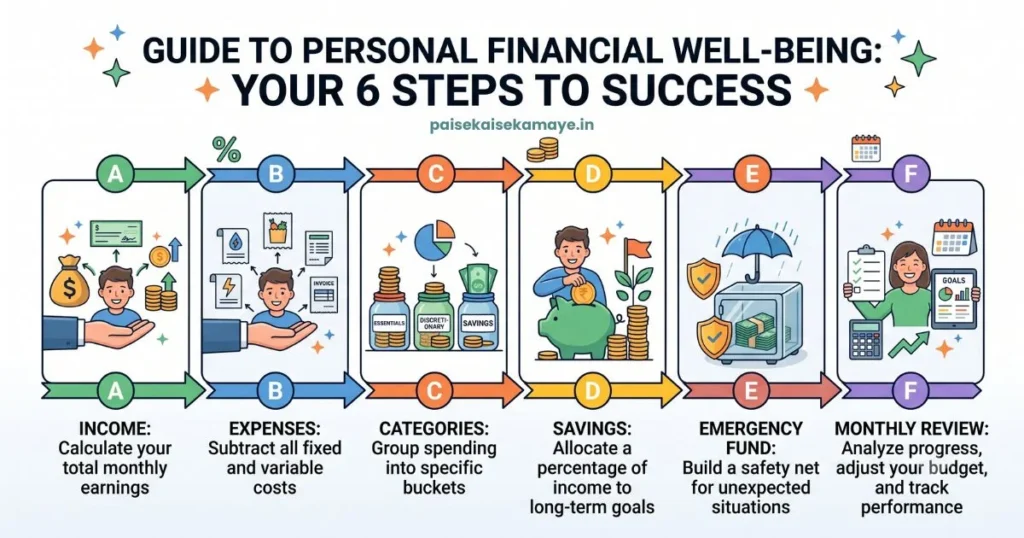 Student Budget Kaise Banaye - Budget Planning Flowchart - Paisekaisekamaye.in