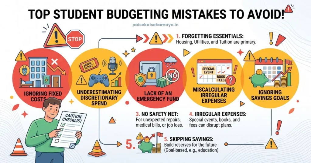 Student Budget Kaise Banaye - Common Mistakes - Paisekaisekamaye.in